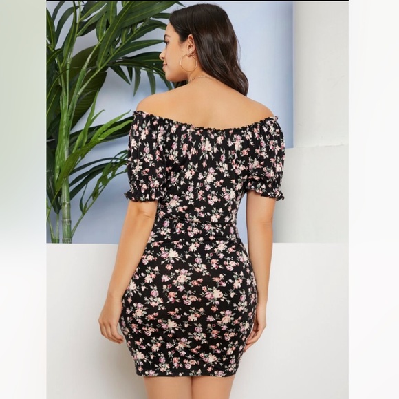 Frilled Off Shoulder Floral Top And Skirt Set - Picture 4 of 8